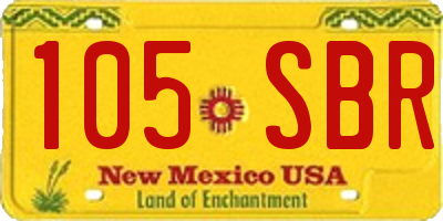 NM license plate 105SBR