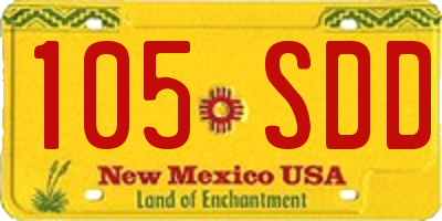 NM license plate 105SDD