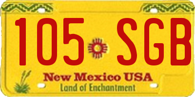 NM license plate 105SGB