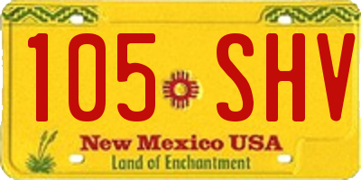 NM license plate 105SHV