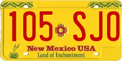 NM license plate 105SJO