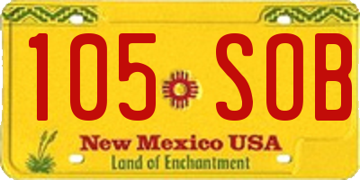 NM license plate 105SOB