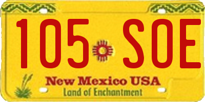 NM license plate 105SOE