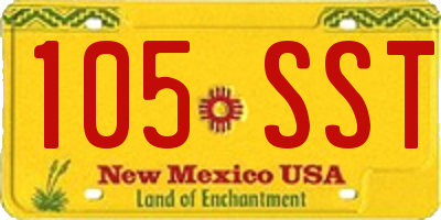 NM license plate 105SST