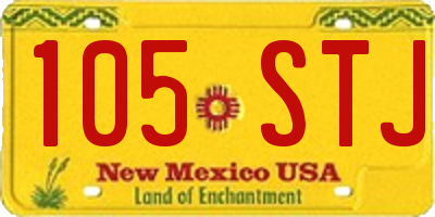 NM license plate 105STJ