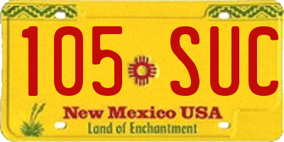 NM license plate 105SUC