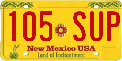 NM license plate 105SUP