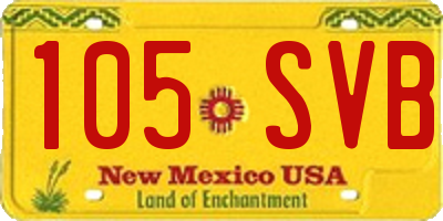 NM license plate 105SVB