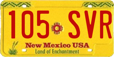 NM license plate 105SVR