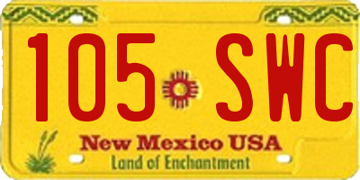 NM license plate 105SWC