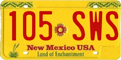 NM license plate 105SWS