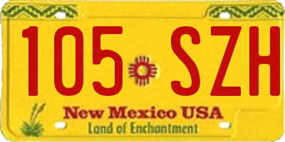 NM license plate 105SZH