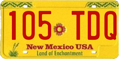 NM license plate 105TDQ