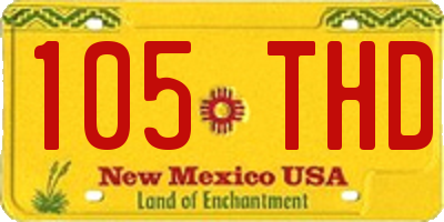 NM license plate 105THD