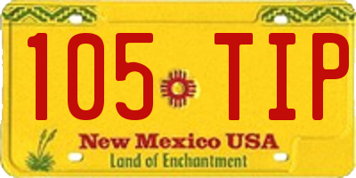 NM license plate 105TIP