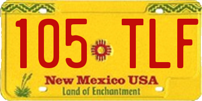 NM license plate 105TLF