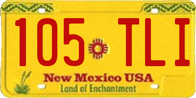 NM license plate 105TLI