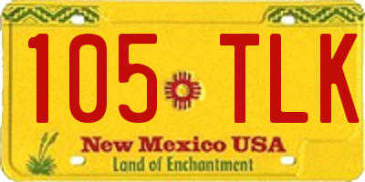NM license plate 105TLK