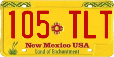 NM license plate 105TLT