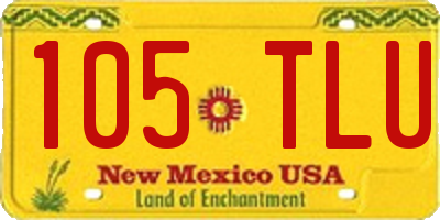 NM license plate 105TLU