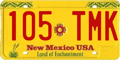 NM license plate 105TMK