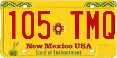 NM license plate 105TMQ