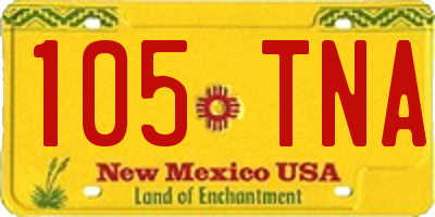 NM license plate 105TNA