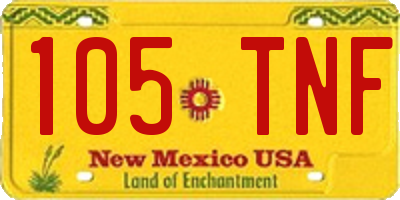 NM license plate 105TNF