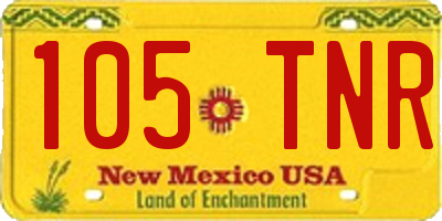 NM license plate 105TNR