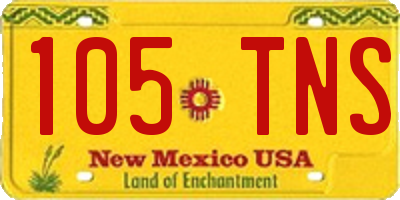 NM license plate 105TNS