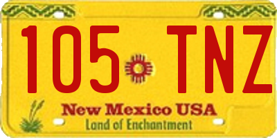 NM license plate 105TNZ