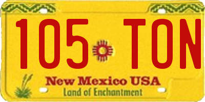NM license plate 105TON