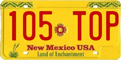 NM license plate 105TOP