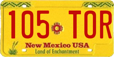 NM license plate 105TOR