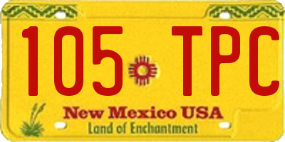 NM license plate 105TPC
