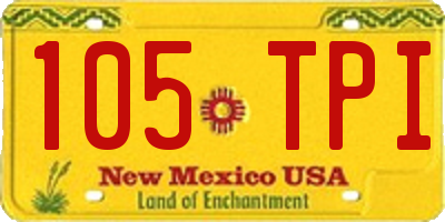 NM license plate 105TPI