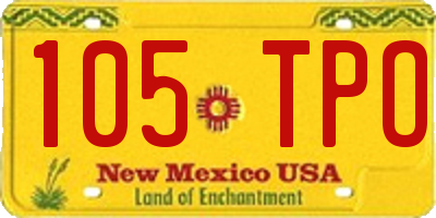 NM license plate 105TPO