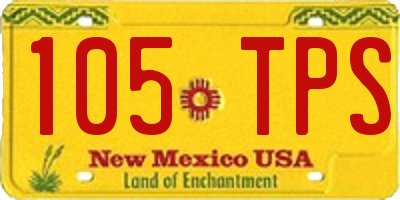 NM license plate 105TPS