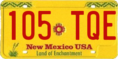NM license plate 105TQE