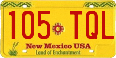 NM license plate 105TQL
