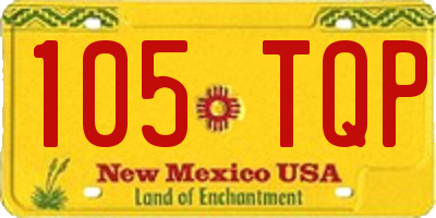 NM license plate 105TQP