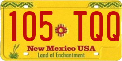 NM license plate 105TQQ