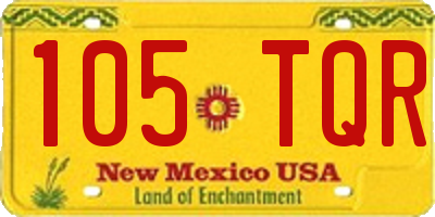 NM license plate 105TQR