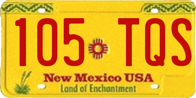 NM license plate 105TQS