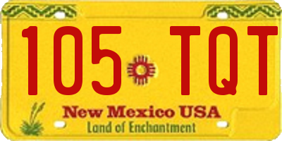 NM license plate 105TQT