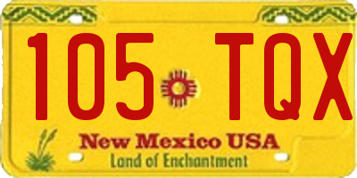 NM license plate 105TQX