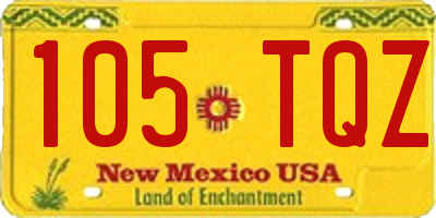 NM license plate 105TQZ