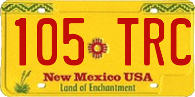 NM license plate 105TRC