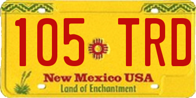 NM license plate 105TRD