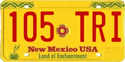 NM license plate 105TRI